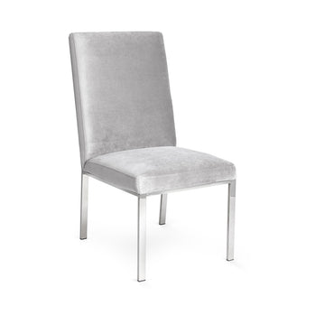 Chaise de salle à manger Riley : velours gris