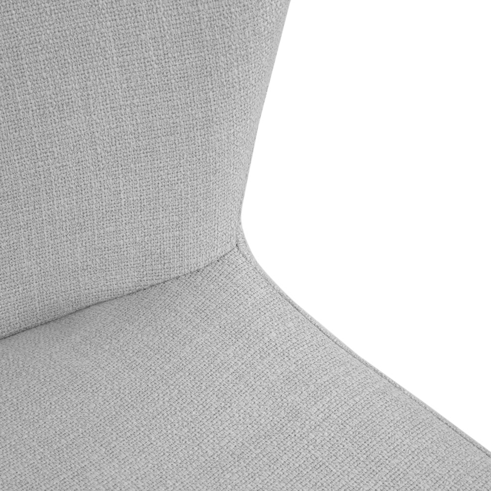 Chaise de salle à manger Malta : lin gris clair avec pieds dorés