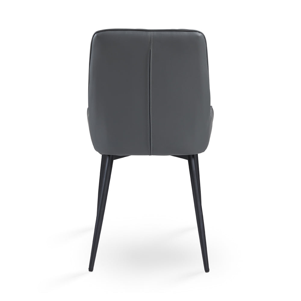 Chaise de Salle à Manger Emily Noire : Similicuir Gris Foncé