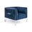 Chaise d'appoint Truro : velours bleu encre