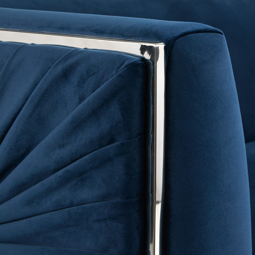 Causeuse Truro : velours bleu encre