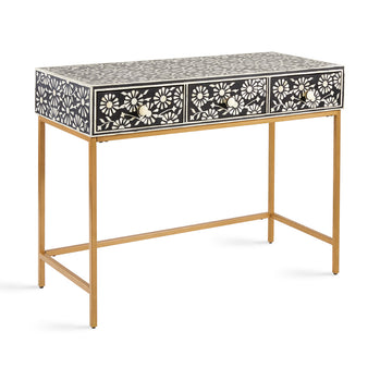 Table console avec incrustation d'os Augustine