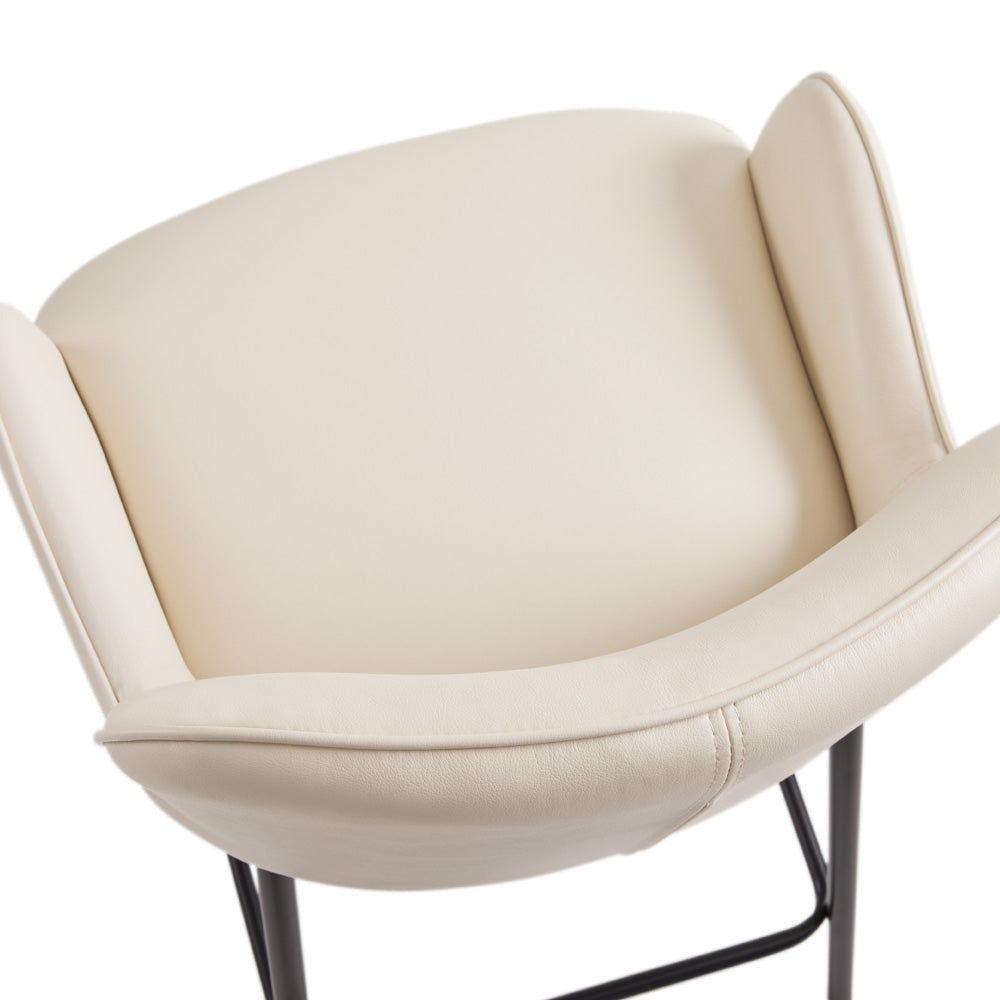 Chaise de comptoir Bennett : similicuir taupe