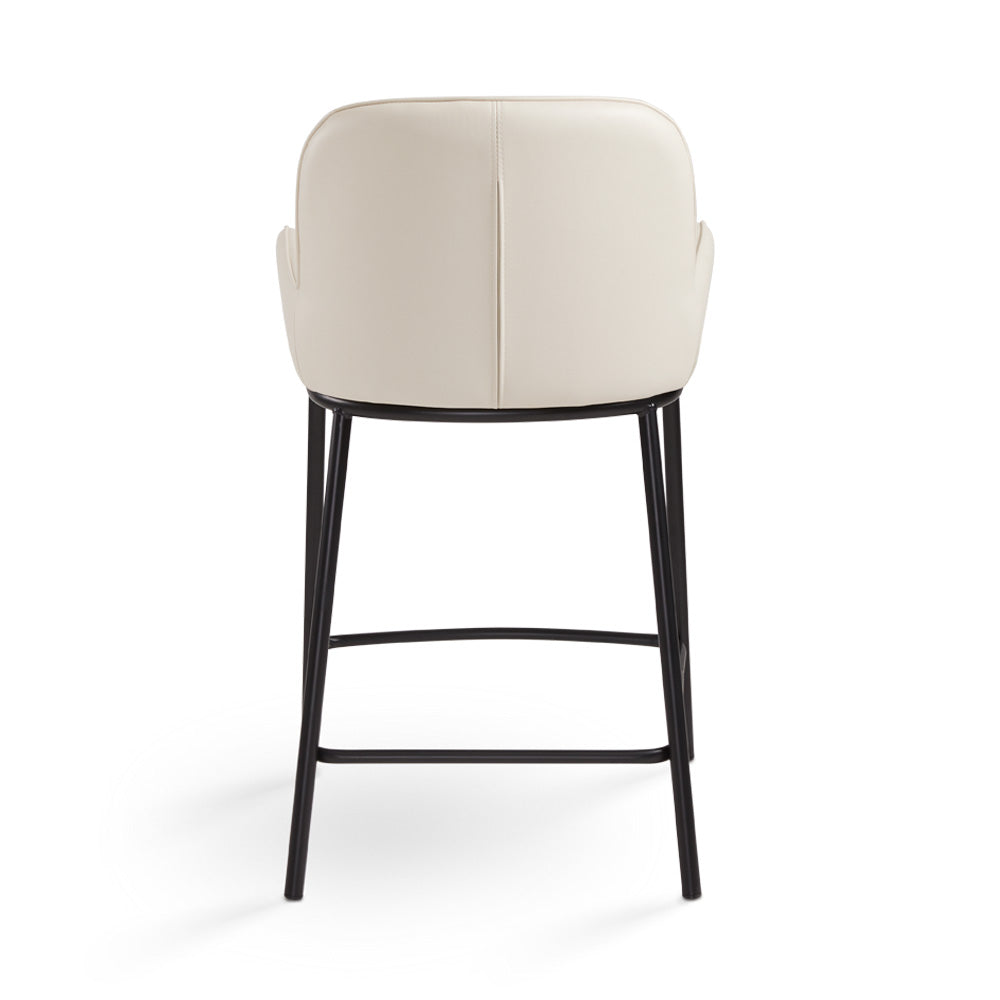 Chaise de comptoir Bennett : similicuir taupe