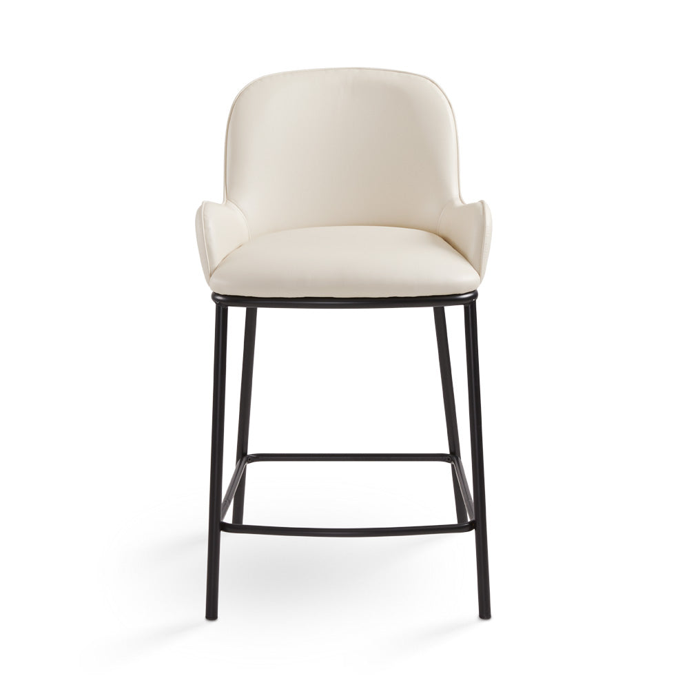 Chaise de comptoir Bennett : similicuir taupe
