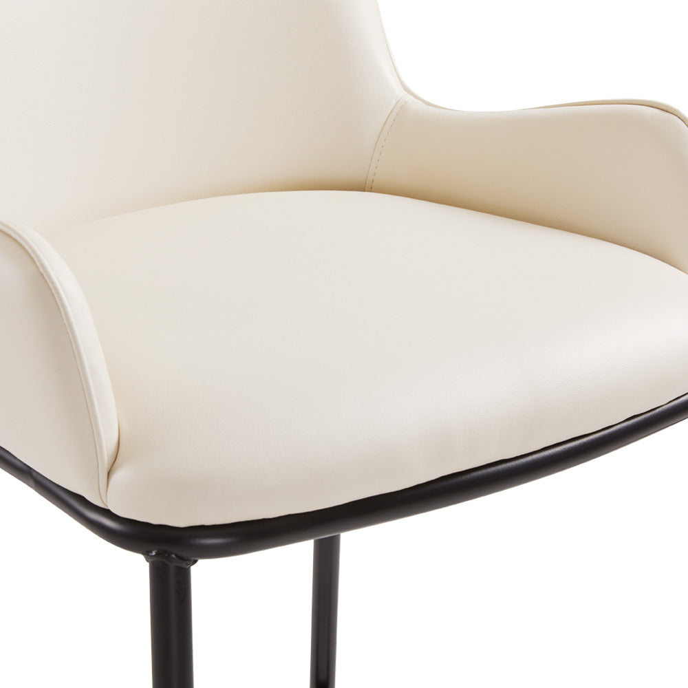 Chaise de comptoir Bennett : similicuir taupe