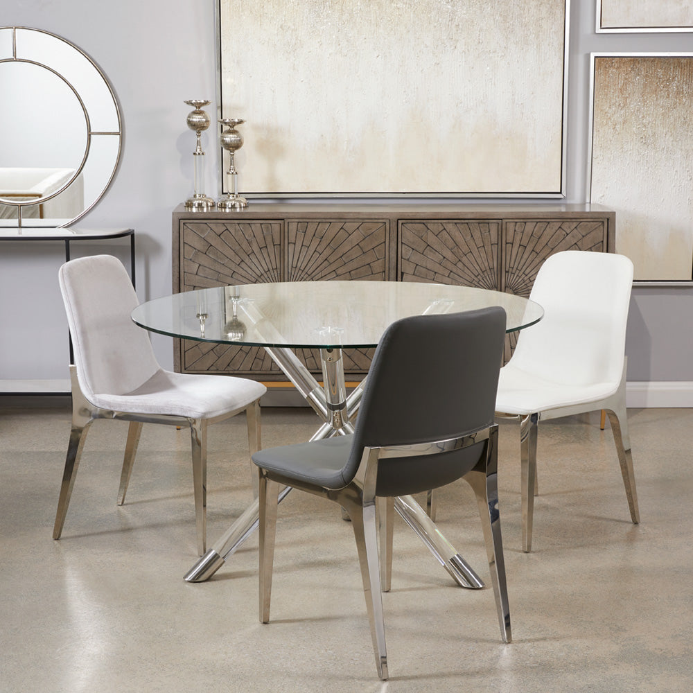 Chaise de salle à manger Minos : velours gris