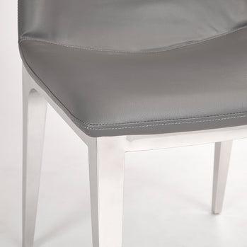 Chaise de salle à manger Minos : similicuir gris