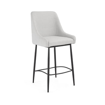 Tabouret de comptoir Victoria : Lin gris clair