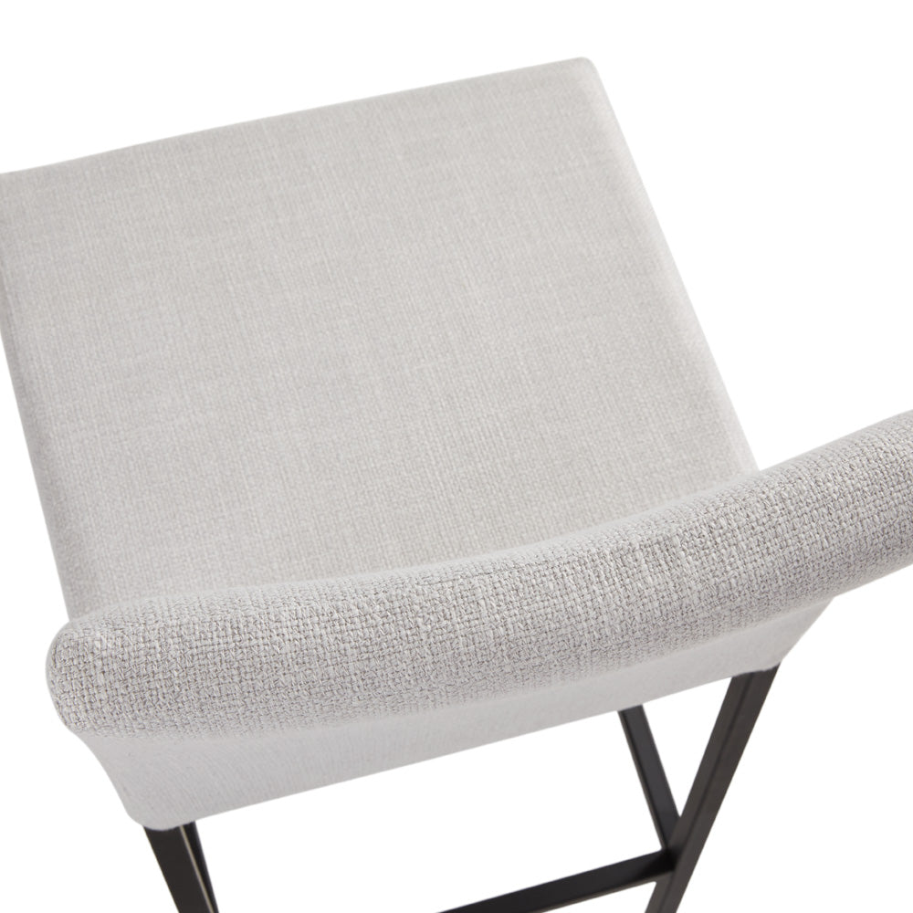 Chaise de comptoir à base noire Havana : Lin gris