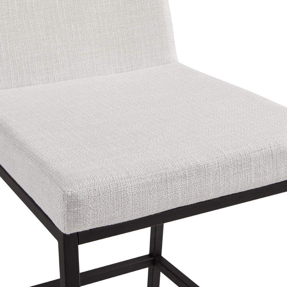 Chaise de comptoir à base noire Havana : Lin gris