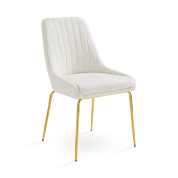 Chaise de salle à manger Moira Gold : tissu boucle