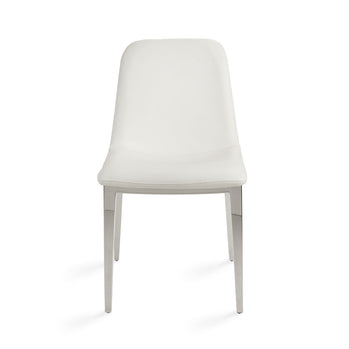 Chaise de salle à manger Minos : similicuir blanc