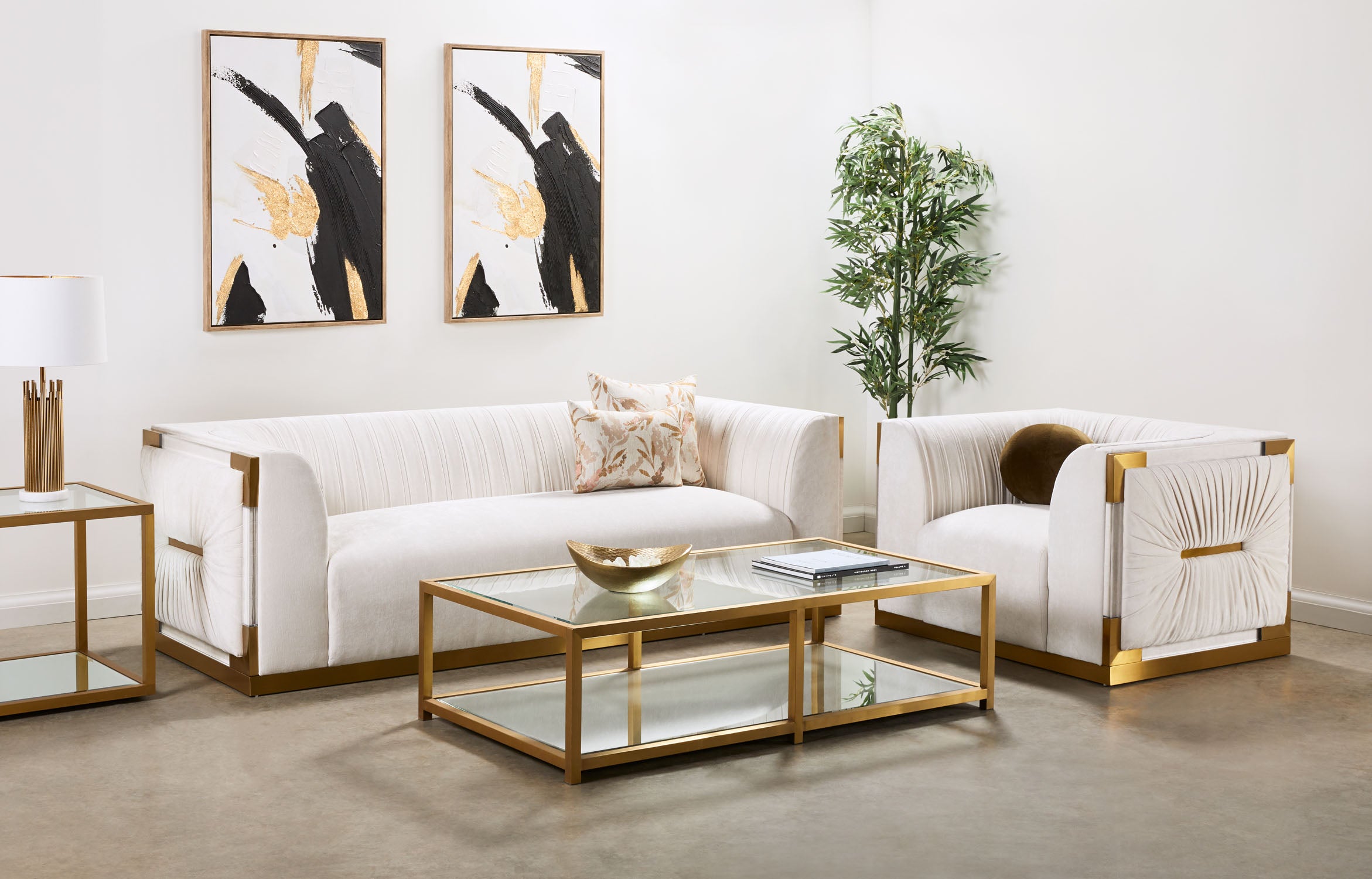 Table basse Caspian Gold : rectangulaire