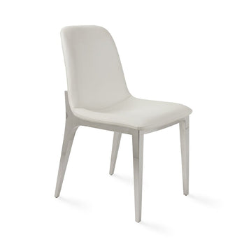 Chaise de salle à manger Minos : similicuir blanc