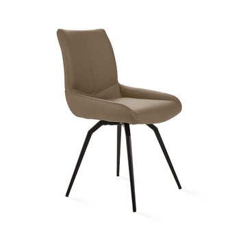 Chaise pivotante Nona : similicuir taupe