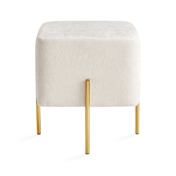 Pouf Kube Gold : Lin ivoire