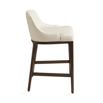 Chaise de bar Everett : similicuir taupe