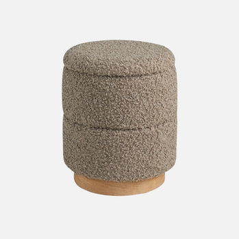 Pouf de rangement Edgar : Boucle taupe