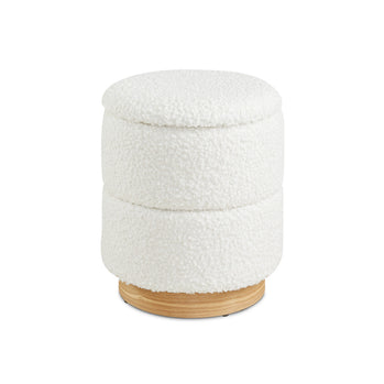 Edgar Storage Ottoman: White Boucle