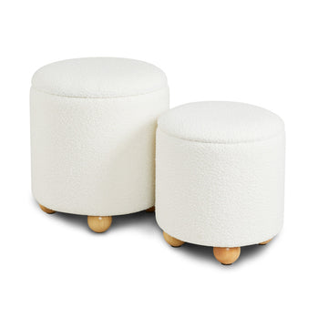 Poufs de rangement Benedict : Boucle ivoire