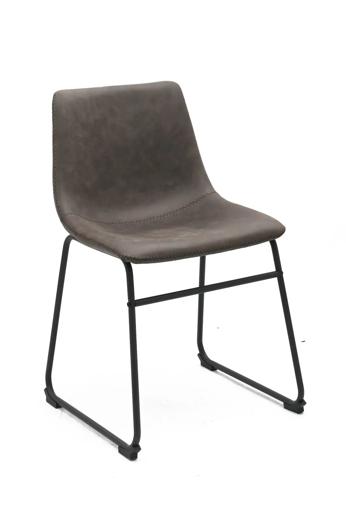 Chaises Ralphi en tissu brun vintage | Duo avec cadre en acier noir