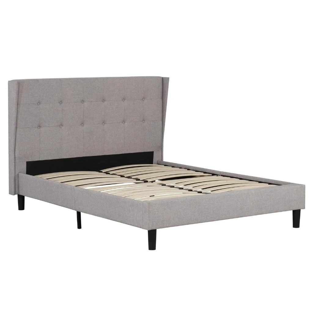 Moxie : Le Lit Wingback Capitonné en Attic Gris