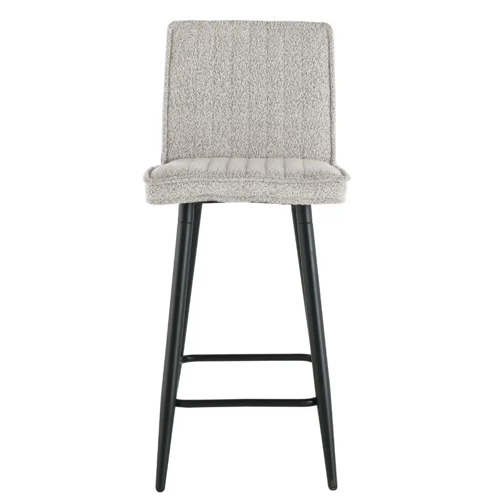 Duo 1019 : Tabourets de Bar en Tissu Latte et Pieds Noirs