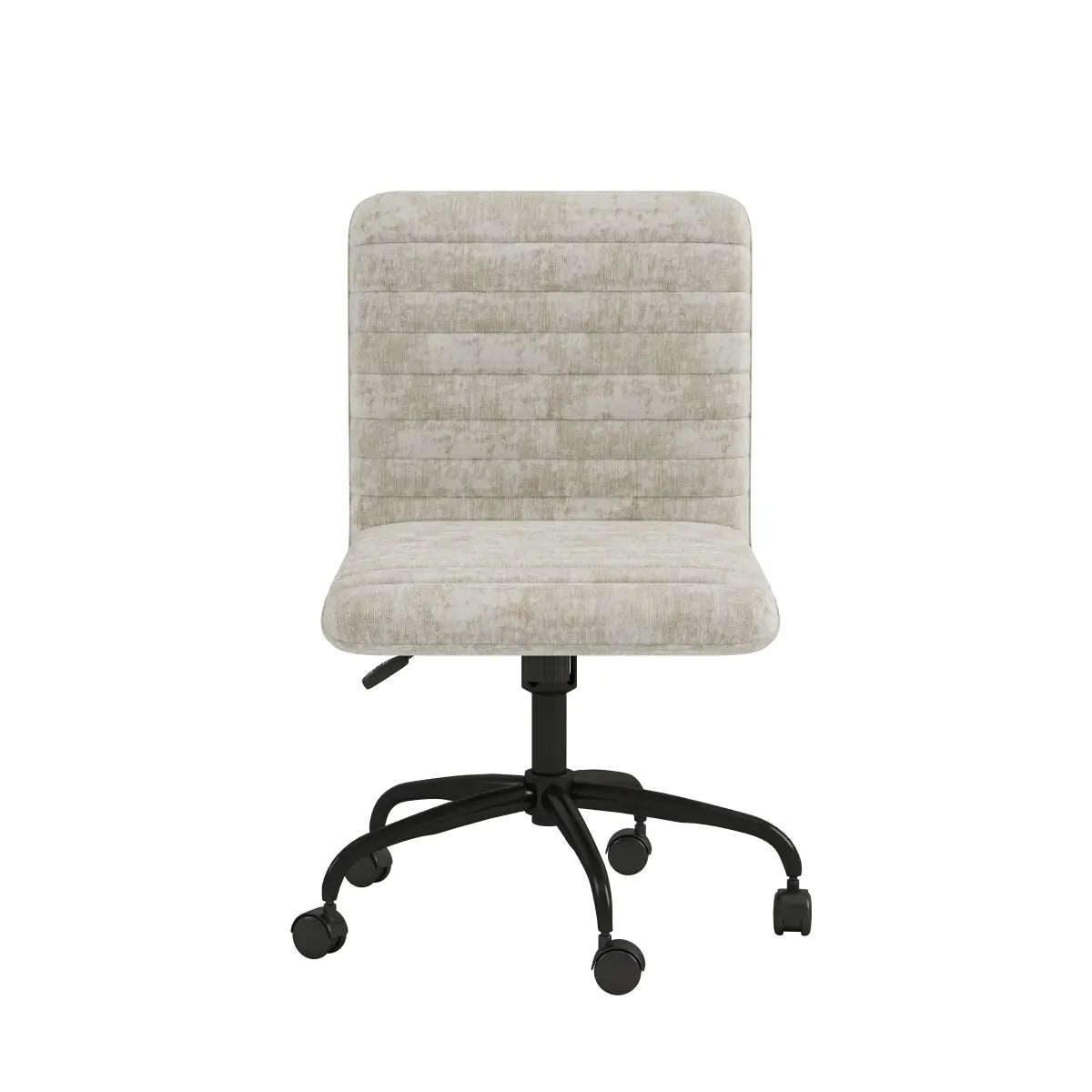Chaise de travail Otto en tissu beige | Accents capitonnés (Channel Tufted)
