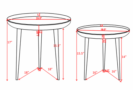 TABLE D'APPOINT, JEU DE 2 ( Meuble Mtl )