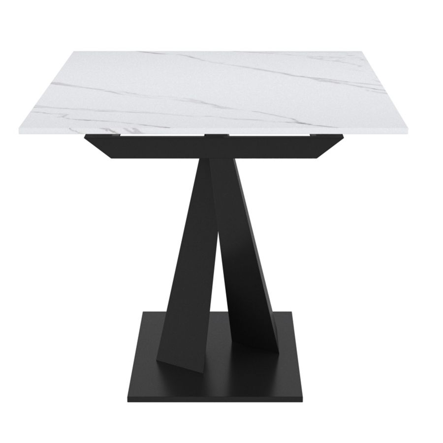Table de salle à manger Julius avec extension en blanc et noir