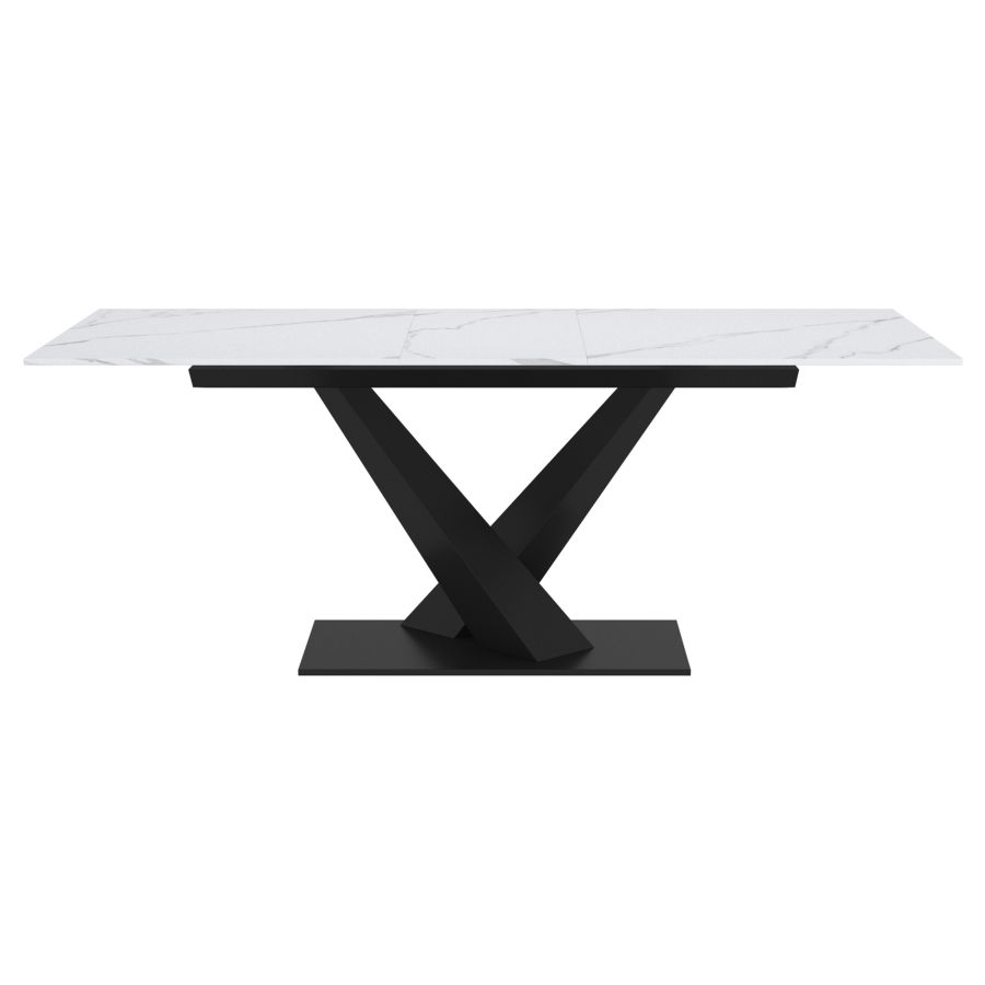 Table de salle à manger Julius avec extension en blanc et noir