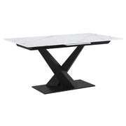 Table de salle à manger Julius avec extension en blanc et noir