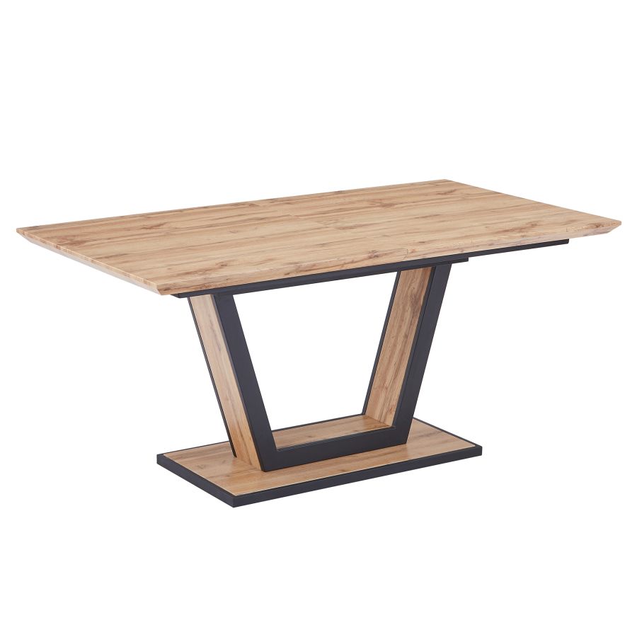Table de salle à manger Forna avec extension en naturel et noir