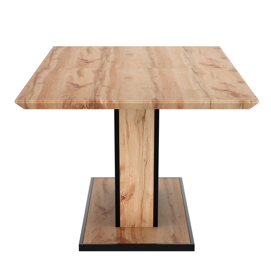 Table de salle à manger Forna avec extension en naturel et noir