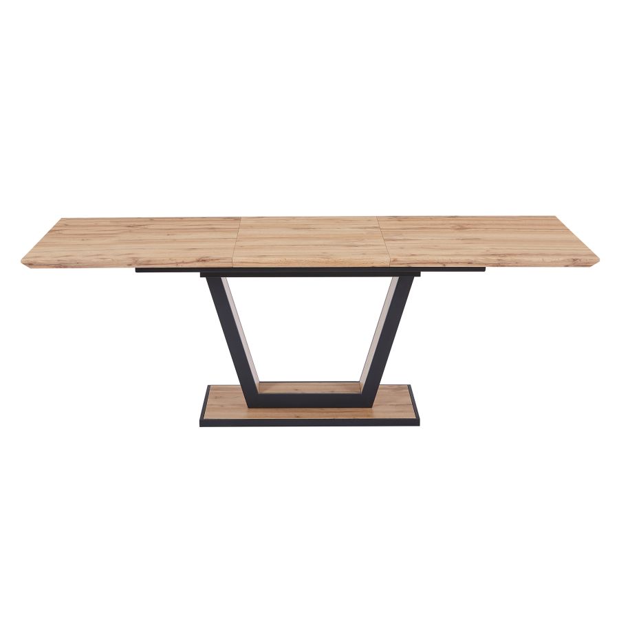 Table de salle à manger Forna avec extension en naturel et noir