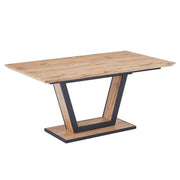 Table de salle à manger Forna avec extension en naturel et noir
