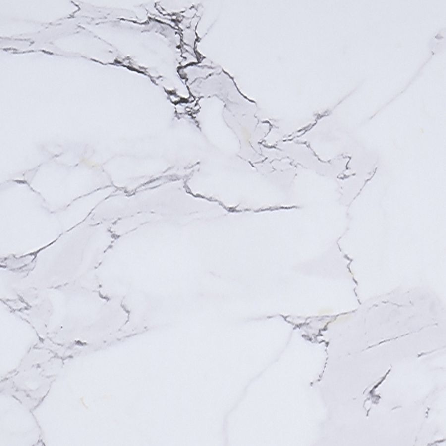 Table de salle à manger ronde Zilo de 40 po en faux marbre blanc et or vieilli