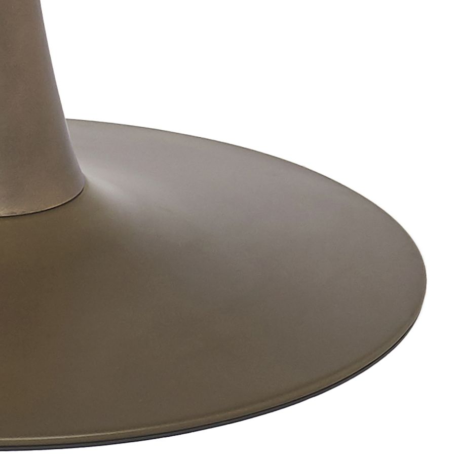 Table de salle à manger ronde Zilo de 40 po en faux marbre blanc et or vieilli