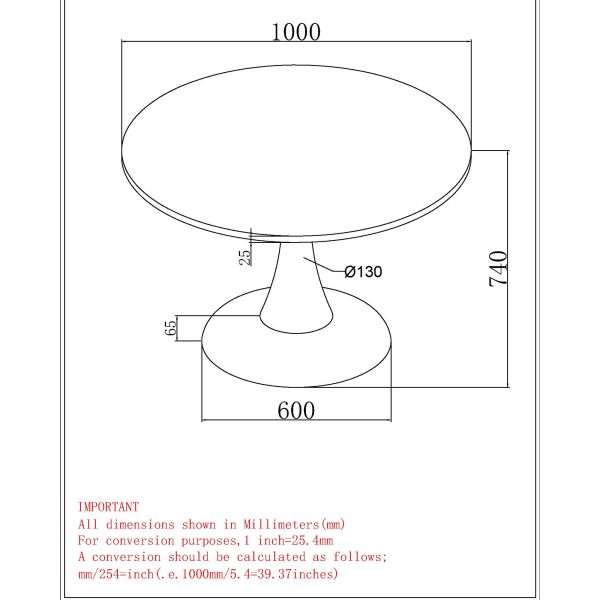 Table de salle à manger ronde Zilo de 40 po en faux marbre blanc et or vieilli