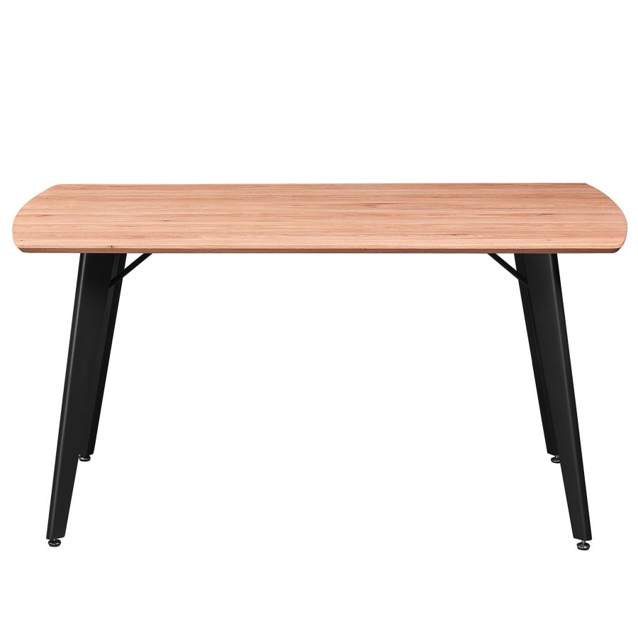 Table de salle à manger rectangulaire Leon en naturel et noir