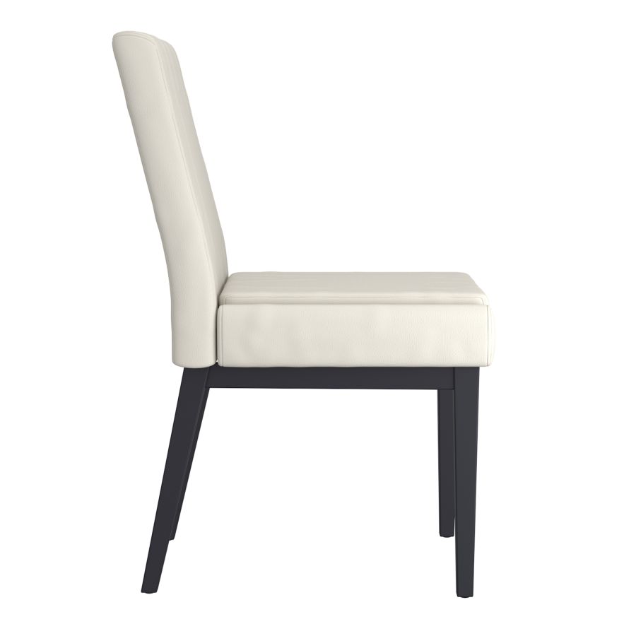 Chaise de salle à manger Cortez, lot de 2, en simili cuir beige et noir ( Meuble Mtl )