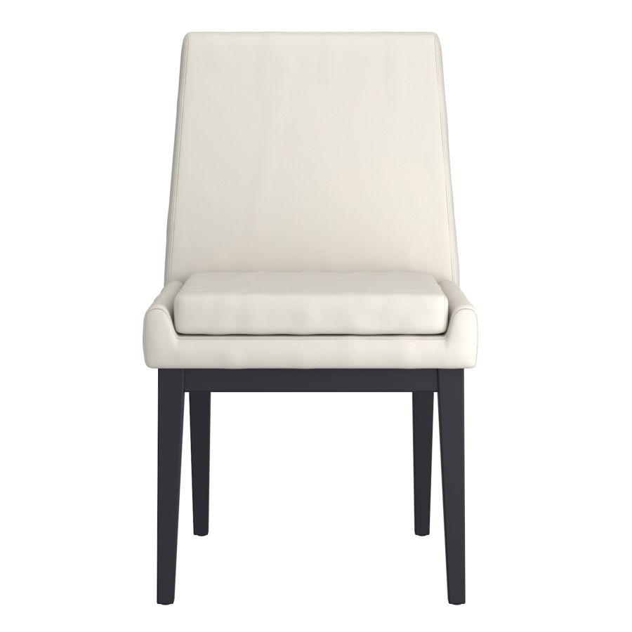 Chaise de salle à manger Cortez, lot de 2, en simili cuir beige et noir ( Meuble Mtl )