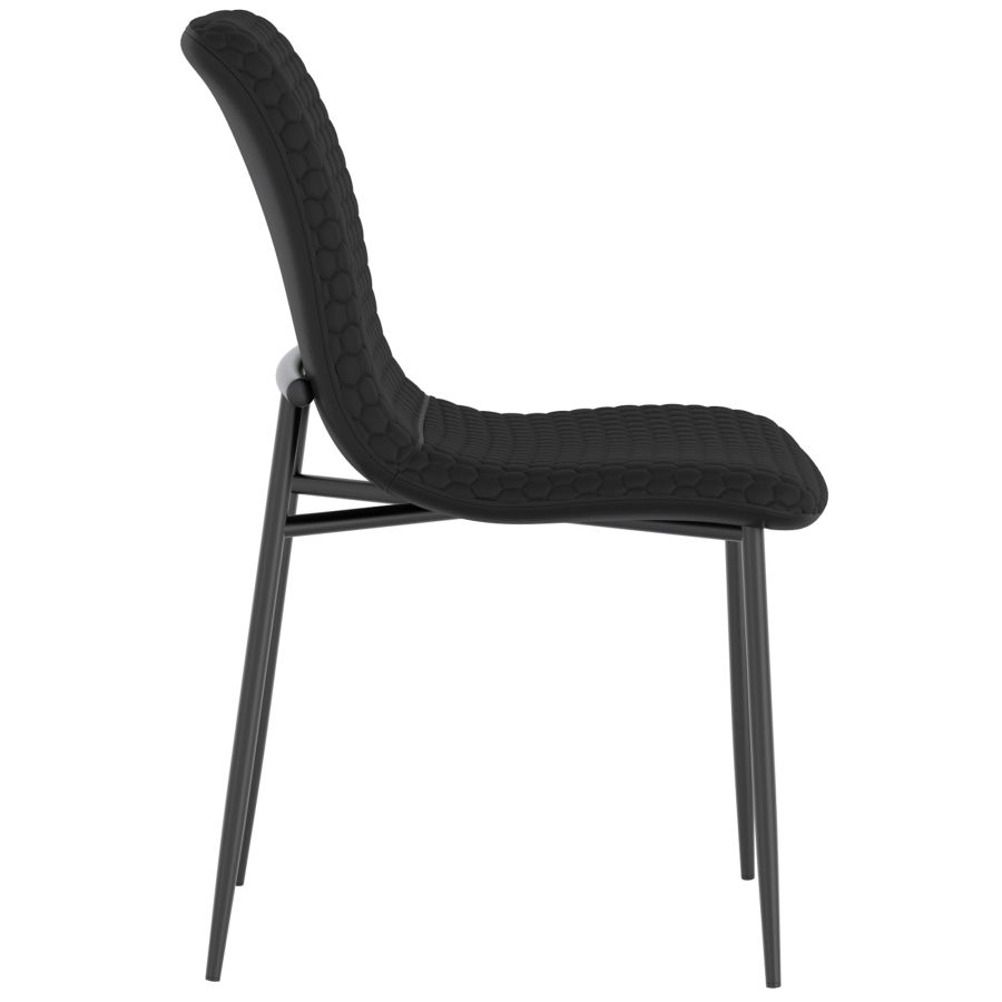 Chaise de salle à manger Brixx, lot de 2, en simili cuir noir et noir ( Meuble Mtl )