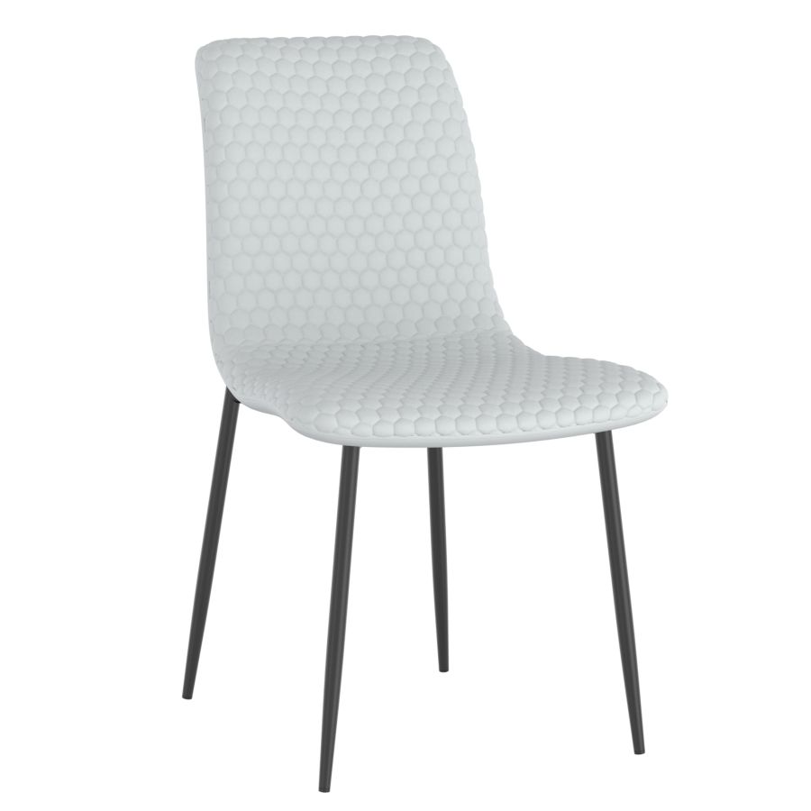 Chaise de salle à manger Brixx, lot de 2, en simili cuir gris clair et noir ( Meuble Mtl )