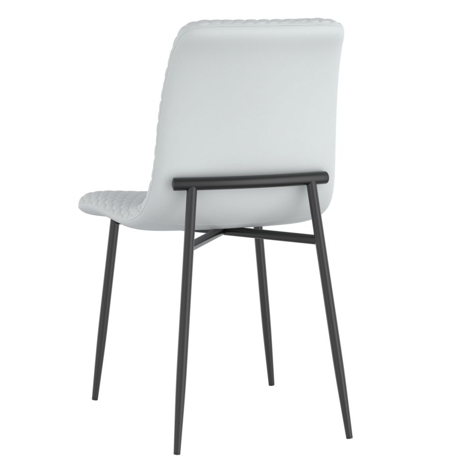 Chaise de salle à manger Brixx, lot de 2, en simili cuir gris clair et noir ( Meuble Mtl )