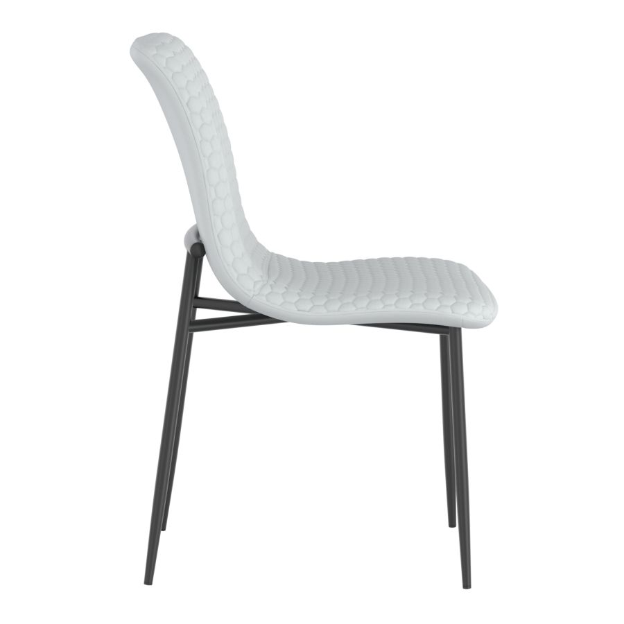 Chaise de salle à manger Brixx, lot de 2, en simili cuir gris clair et noir ( Meuble Mtl )