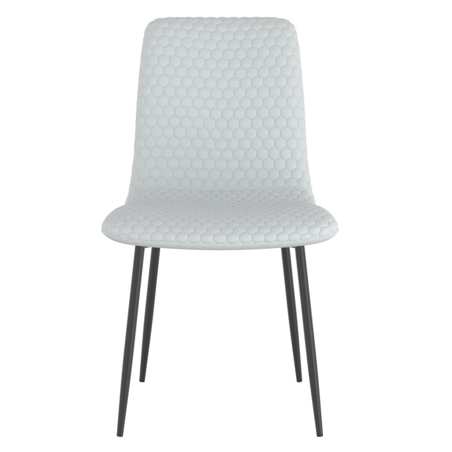 Chaise de salle à manger Brixx, lot de 2, en simili cuir gris clair et noir ( Meuble Mtl )