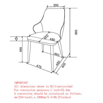 Chaise de salle à manger Kash, ensemble de 2, en simili cuir noir et noir