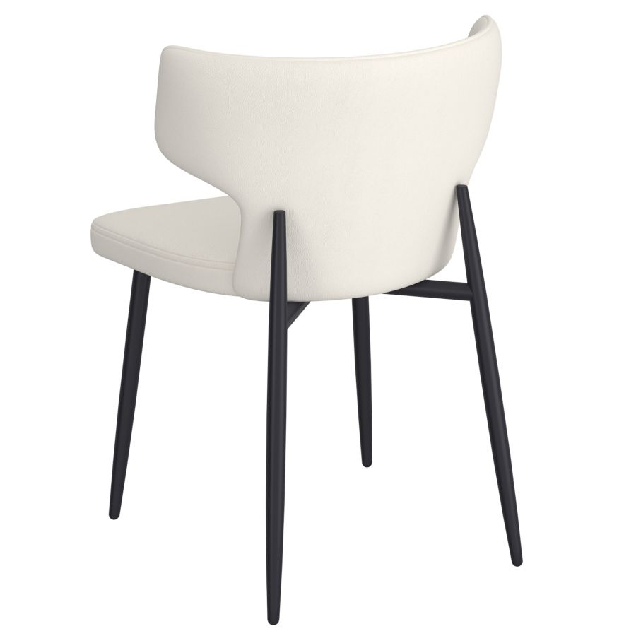 Olis Dining Chair, set of 2, in Beige Faux Leather and Black